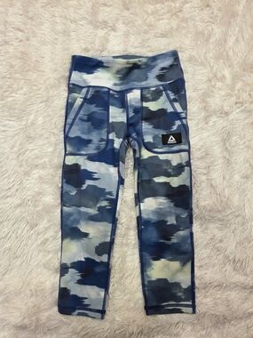 Reebok Girls' Blue Camouflage Pocket Leggings